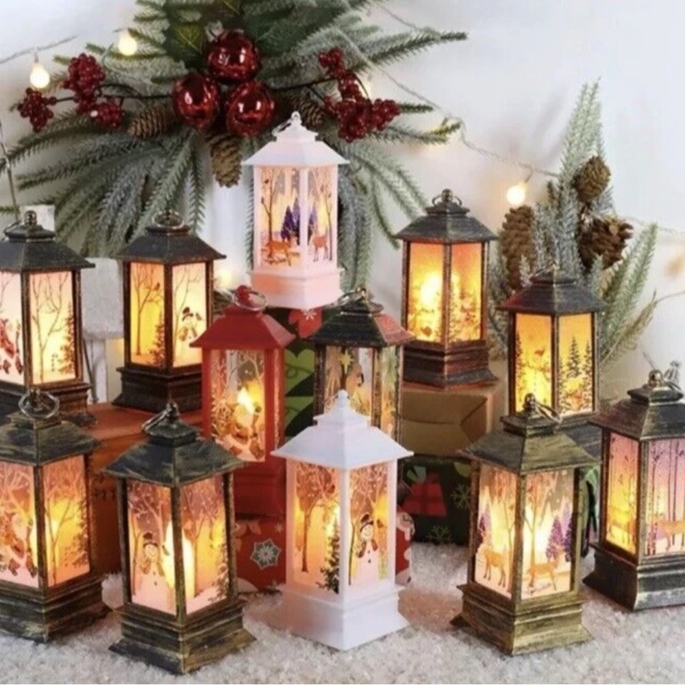 LED Lighted Mini Set of 3‎ Holiday Lanterns / Ornaments Batteries included